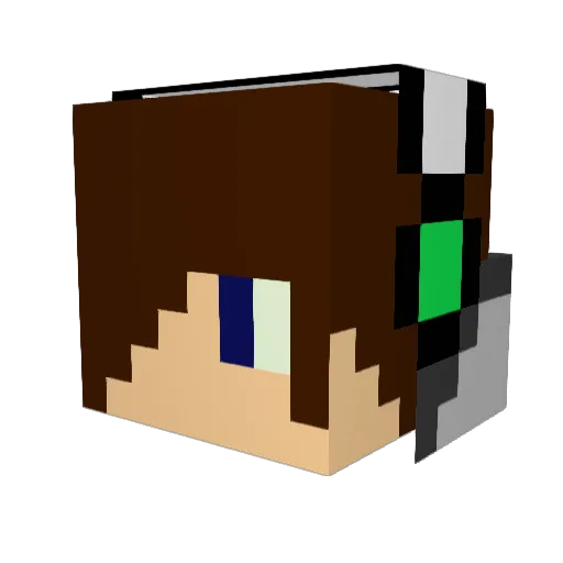 Megauap Minecraft avatar head, 3D render