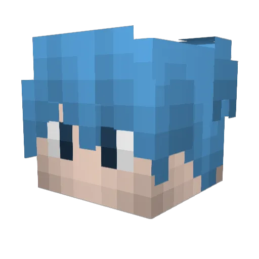 MegawottMC Minecraft avatar head, 3D render