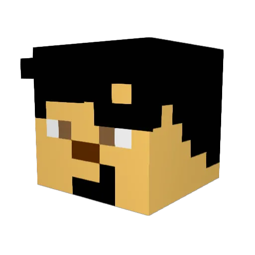 MegaxLo Minecraft avatar head, 3D render