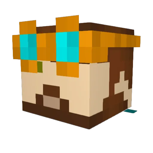 Megazordo Minecraft avatar head, 3D render