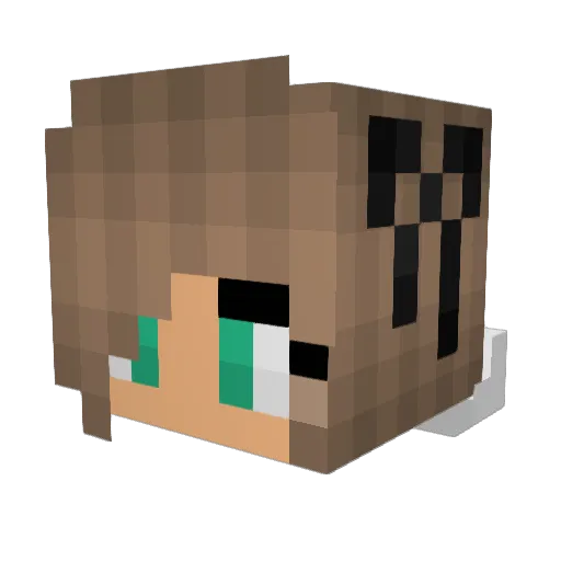 MeggaMines Minecraft avatar head, 3D render