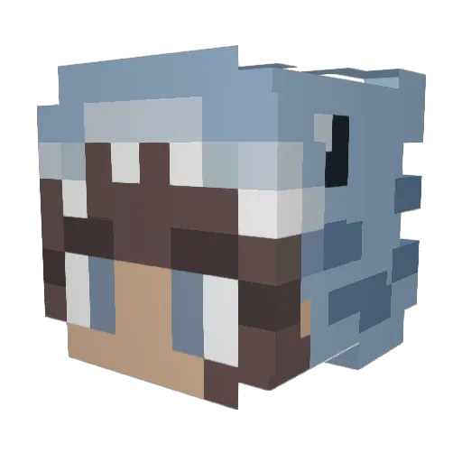 MeggiePin Minecraft avatar head, 3D render