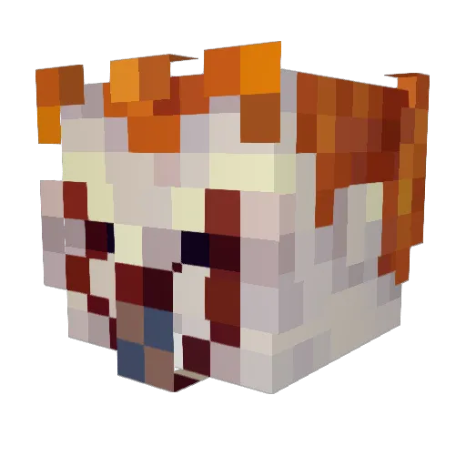Meggii Minecraft avatar head, 3D render