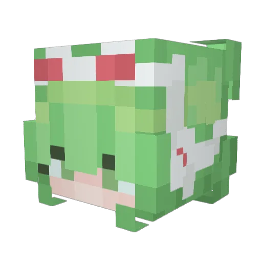 Meghi Minecraft avatar head, 3D render
