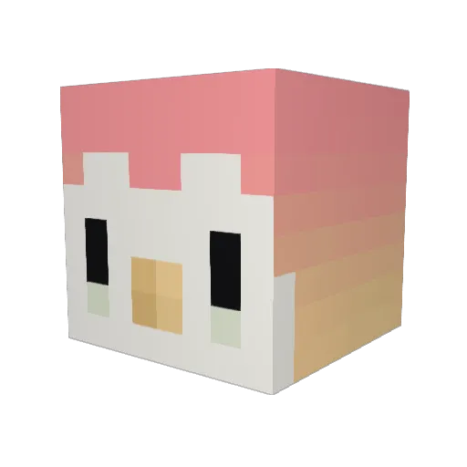 Meghoow Minecraft avatar head, 3D render