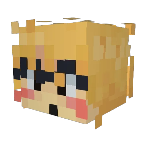 MegiEEK Minecraft avatar head, 3D render