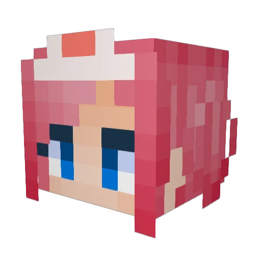 Megidoa Minecraft avatar head, 3D render