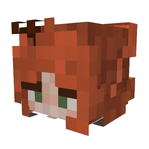 Megimooworld Minecraft avatar head, 3D render