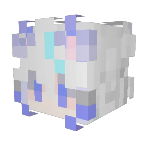 Megimu Minecraft avatar head, 3D render