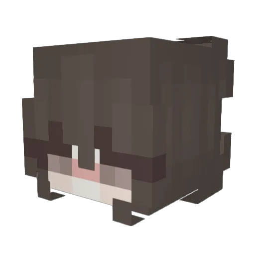 Megna Minecraft avatar head, 3D render