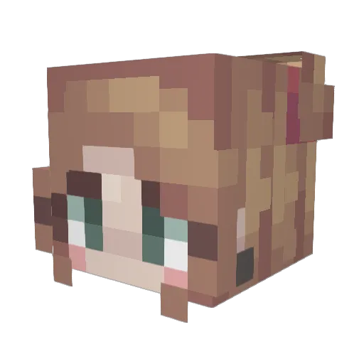 Megouir Minecraft avatar head, 3D render