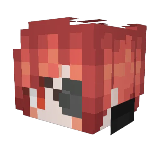 Megu2b Minecraft avatar head, 3D render