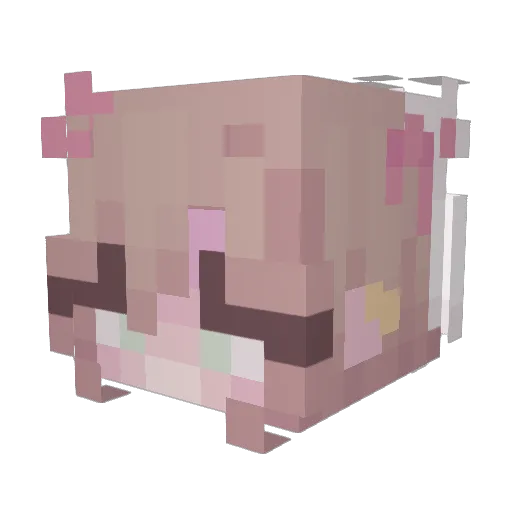 Meguh_ Minecraft avatar head, 3D render