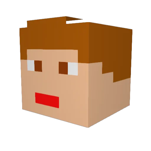 Megumen Minecraft avatar head, 3D render