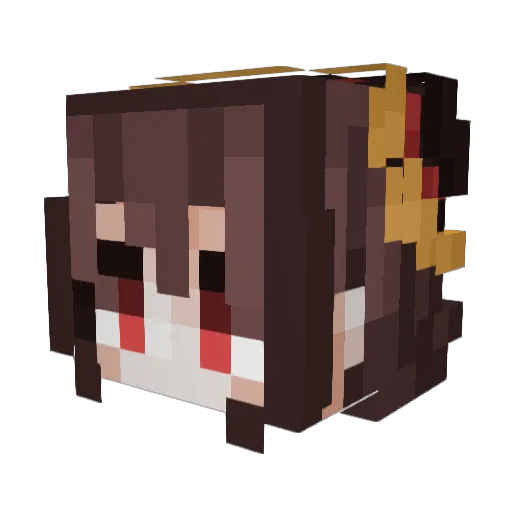 MeguminEli Minecraft avatar head, 3D render