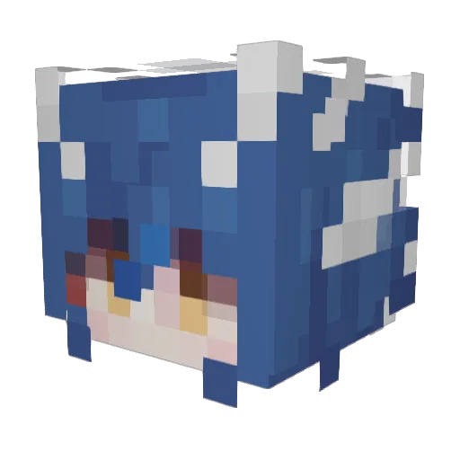 Megurazin Minecraft avatar head, 3D render