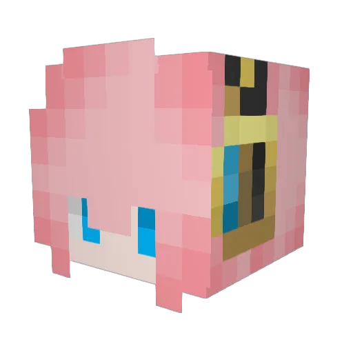 MegurineLuka_12 Minecraft avatar head, 3D render