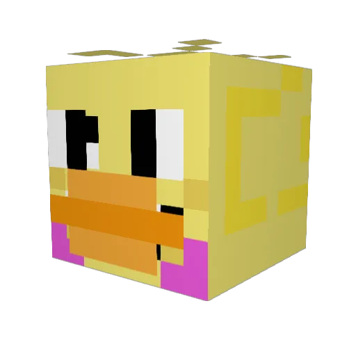 Meguruxv Minecraft avatar head, 3D render
