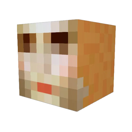 MehItsChris Minecraft avatar head, 3D render