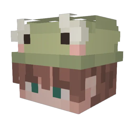 MehaMoo Minecraft avatar head, 3D render