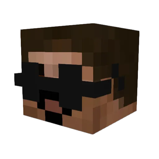 Mehallium Minecraft avatar head, 3D render