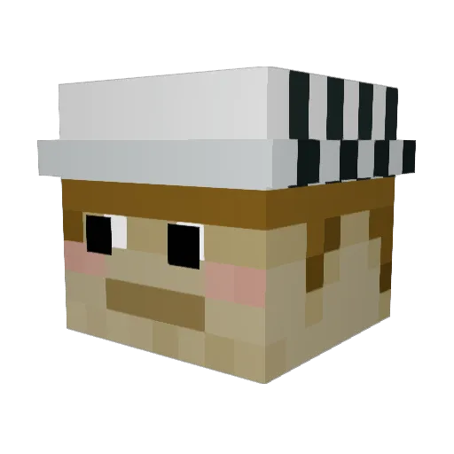 Mehed Minecraft avatar head, 3D render