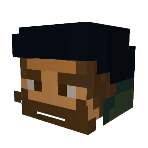 Mehkeh Minecraft avatar head, 3D render