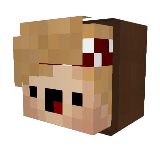 MehlHD Minecraft avatar head, 3D render
