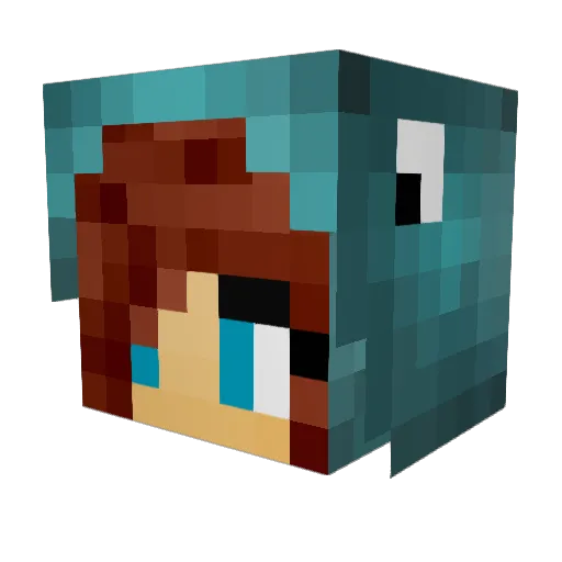 Mehzo Minecraft avatar head, 3D render