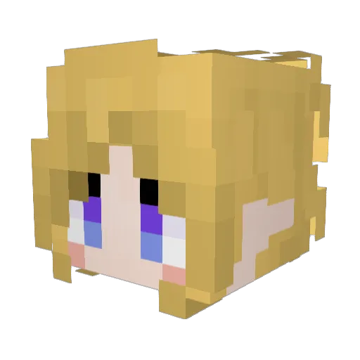 MeiAsashime Minecraft avatar head, 3D render