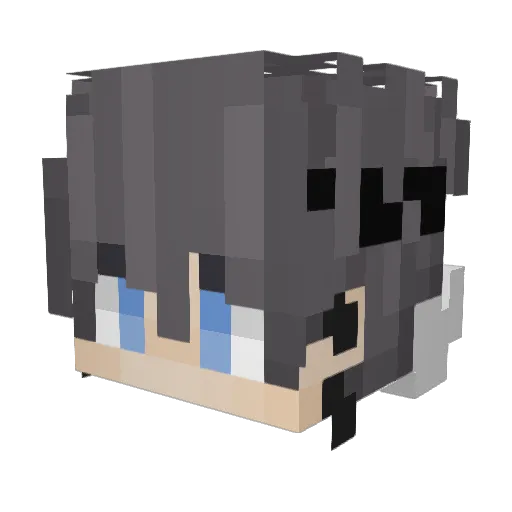 MeiChiBao Minecraft avatar head, 3D render