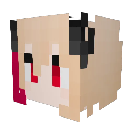MeiHong Minecraft avatar head, 3D render