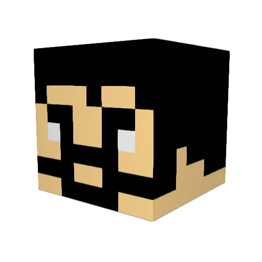 MeiNanZi Minecraft avatar head, 3D render