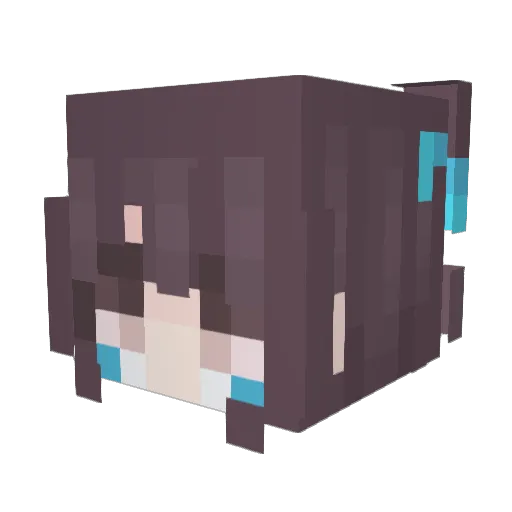 Mei_Megane Minecraft avatar head, 3D render