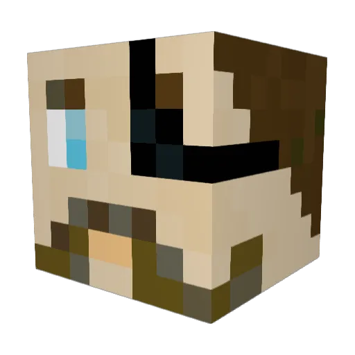 Meiba Minecraft avatar head, 3D render