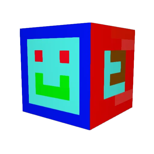 Meica Minecraft avatar head, 3D render