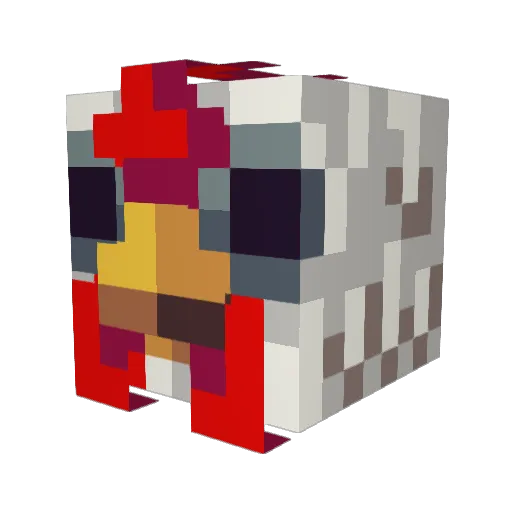 Meiday Minecraft avatar head, 3D render