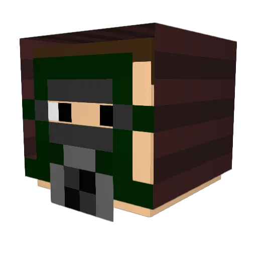 Meidomancer Minecraft avatar head, 3D render
