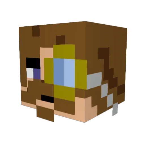 Meigetsou974 Minecraft avatar head, 3D render