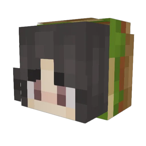 Meiik Minecraft avatar head, 3D render