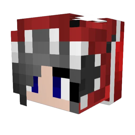 Meiiling Minecraft avatar head, 3D render