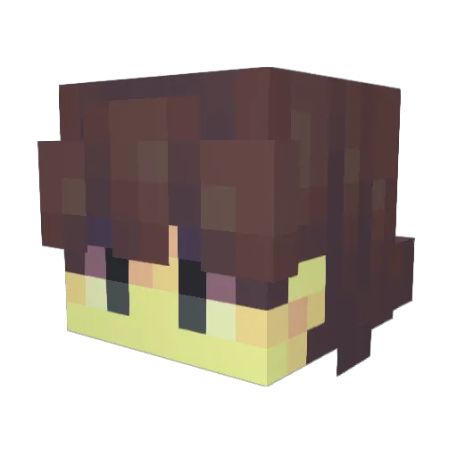MeijiPan Minecraft avatar head, 3D render
