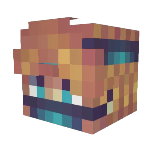 Meile55 Minecraft avatar head, 3D render