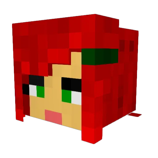 Meimi Minecraft avatar head, 3D render