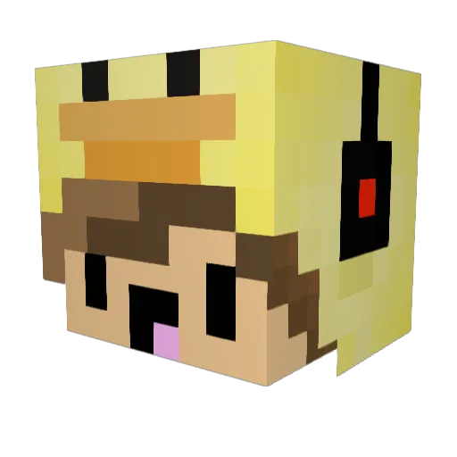 MeineSchuhe Minecraft avatar head, 3D render