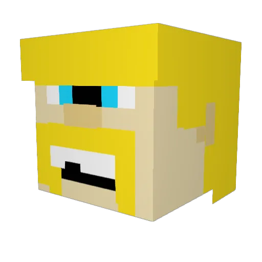 Meintjes09 Minecraft avatar head, 3D render