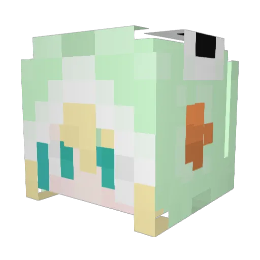 MeisRain Minecraft avatar head, 3D render