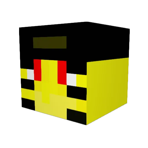 MeisRotten Minecraft avatar head, 3D render