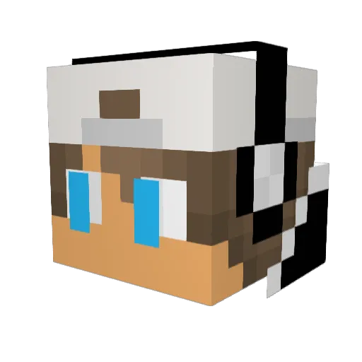 MeisterWuwu Minecraft avatar head, 3D render