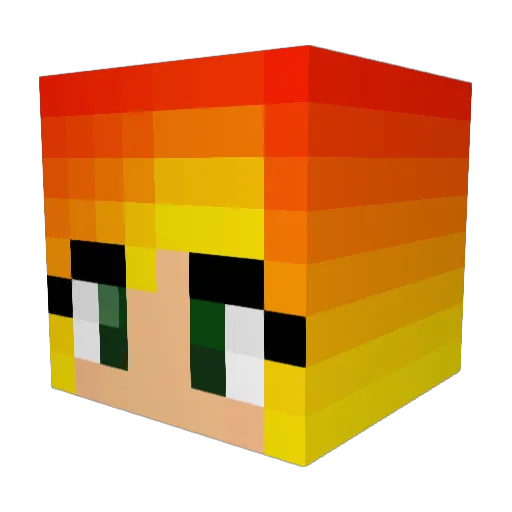 Mejishi Minecraft avatar head, 3D render